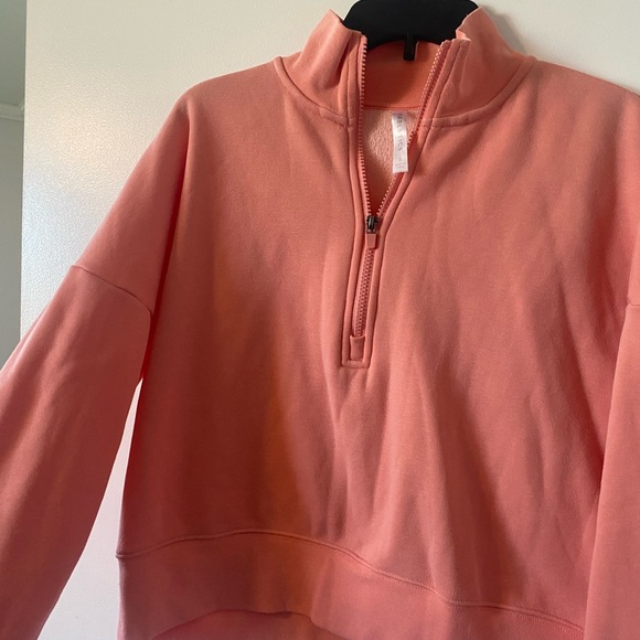 Fabletics Caterina mock neck half zip coral pullover size S - Picture 9 of 9